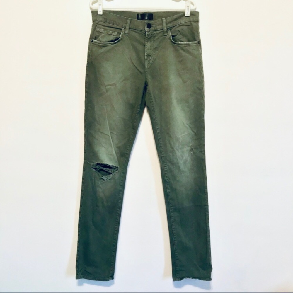 J Brand Army Green Distressed Pants